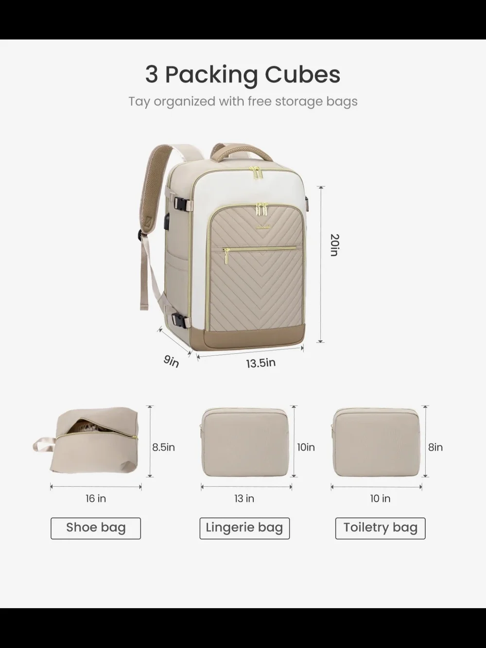 Loveook-Grey Canvas Travel Backpack with Brown Accents